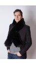 Black fox fur scarf - unisex